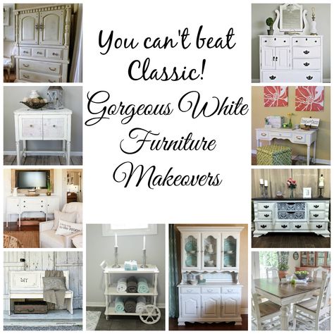 You Can't Beat Classic- White Furniture Makeovers - Re-Fabbed Rehab Furniture, Furniture Redos, Distressed Frames, Refinished Furniture, Futuristic Furniture, Furniture Logo, Furniture Redo, Furniture Catalog, Bed Bench