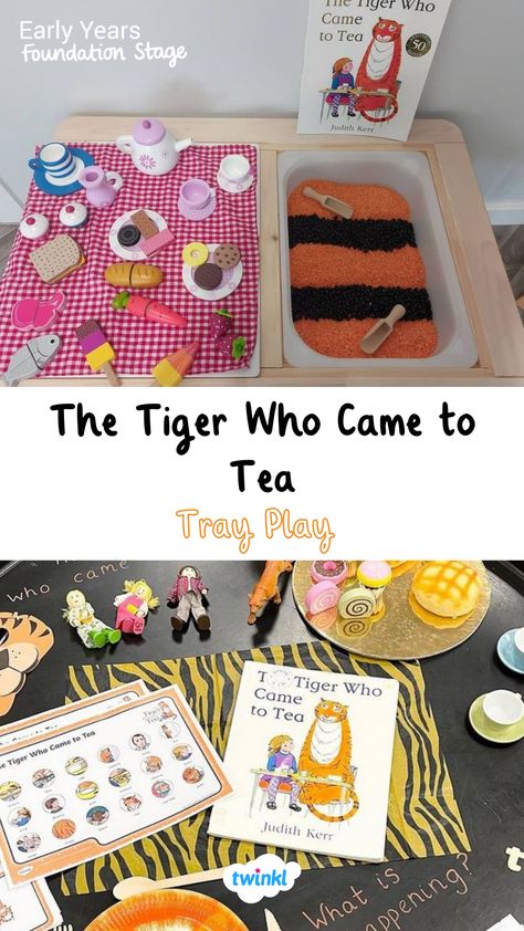 Enjoy exploring The Tiger Who Came to Tea with these great activities. Thanks to @playideaswithapril @misscteacher World Book Week Activities, The Tiger That Came To Tea Activities, Tiger Tea Party, The Tiger Who Came To Tea Eyfs, Tiger Came To Tea Activities, Eyfs Book Activities, World Book Day Activities For Toddlers, Tiger Who Came To Tea Party, The Tiger Who Came To Tea Activities