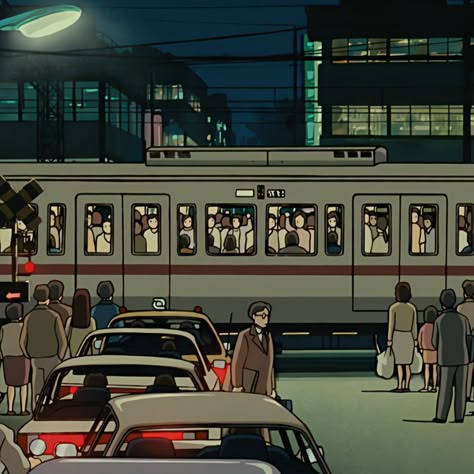 Studio Ghibli Night, Whisper Of The Heart Aesthetic, Ghibli Whisper Of The Heart, Strawberries And Peaches, Aesthetic Train, Anime Stills, Seiji Amasawa, Train Aesthetic, Heart Anime