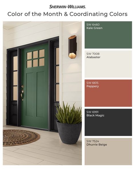 Sherwin Williams Kale Green, Jewel Tone Paint, Jewel Tone Home, Jewel Tone Paint Colors, Home Paint Colors, Paint Charts, Home Paint, Paint Colors For Home, Coordinating Colors