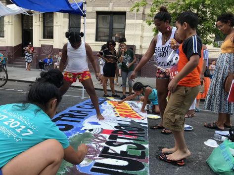 Not Your Typical Block Party in a Gentrifying NYC Neighborhood – Next City Child Reference, Neighborhood Block Party, Photography References, Nyc Neighborhoods, Face Drawing Reference, Block Party, Photo Series, Inspiration Board, Cut Outs