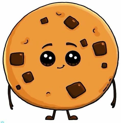 Cookies Drawing Easy, Cookie Cartoon Cute, Cookie Doodle, Chocolate Doodle, Cookies Drawing, Cookie Cartoon, Cookie Drawing, Kawaii Girl Drawings, Draw So Cute