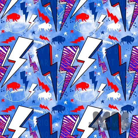 Buffalo Retro Bolts Seamless Digital Paper Football - Etsy Paper Football, Buffalo Bills Svg, Buffalo Football, Buffalo Bills Football, Buffalo Bill, Sublimation Ideas, Buffalo Bills, Ad Design, Drawing And Illustration