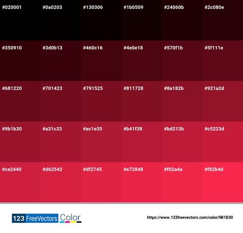 Pantone 19 1557 Tcx | Chili Pepper | #9B1B30 - Detailed Color Information and Usage Pantone Black Palette, Pantone Colors Red, Pantone Red Color Palettes, Shades Of Red Pantone, Pantone Tcx Purple, Split Complementary Colors, Balloon Background, Valentine Background, Flower Silhouette