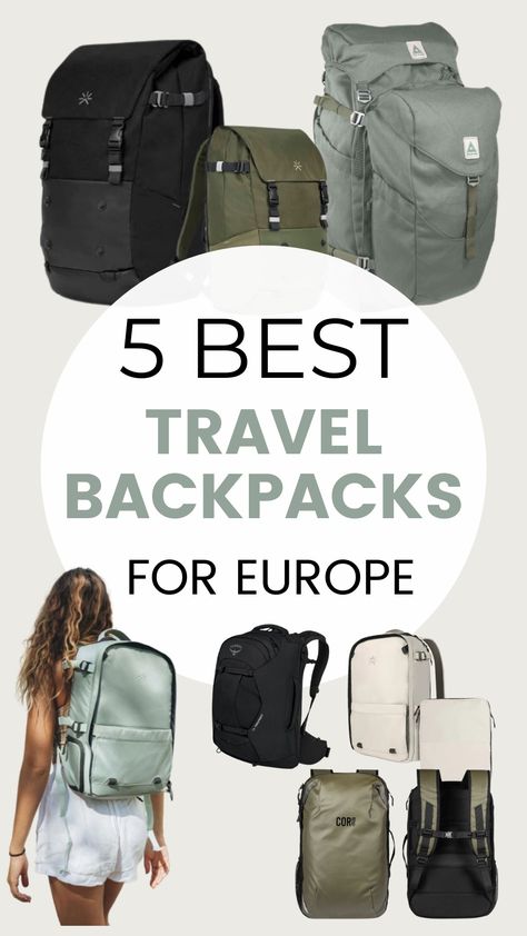 Best Backpack For Europe Travel, Backpacks For Travel Women, Backpack For Europe Travel, Europe Travel Backpack, Backpacking Essentials Europe, Backpack Europe Outfits, Backpack Essentials Travel, Travel Backpack Aesthetic, Backpacking Europe Outfits