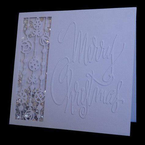 Monochrome Cards, Bat Stencil, Shaker Cards Tutorial, Fuse Tool, Chrismas Cards, Acetate Cards, Cas Cards, White Cards, Christmas Card Inspiration