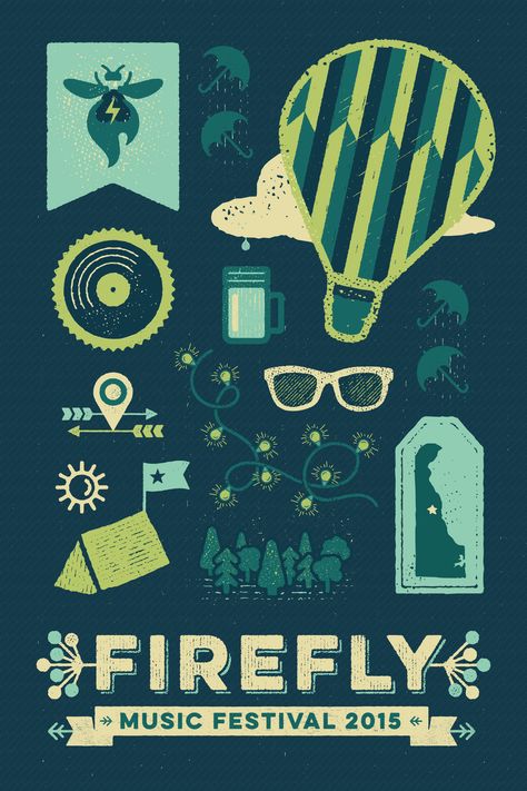 I like the poster and how they incorporated graphics in with the type. Picnic Poster, Festival Brochure, Firefly Festival, Firefly Music Festival, Spring Music, Poster Project, Outdoor Music, Music Fest, Festival Posters