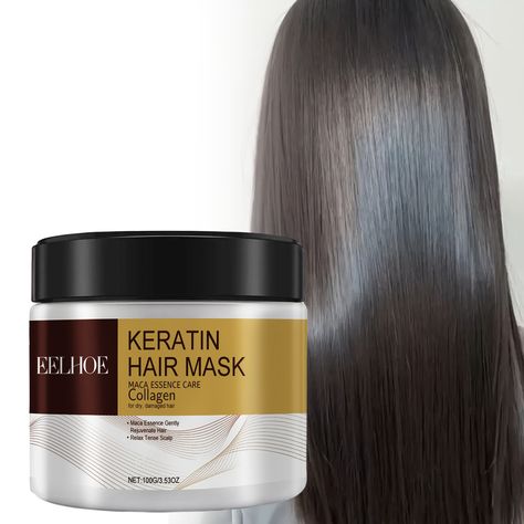 100g Keratin Hair Mask, Deeply Moisturizing Hair Mask, Strengthens Hair, Hair Care Mask https://share.temu.com/kCT39TLiQsA via @shoptemu Smooth Hair Mask, Moisturizing Hair Mask, Wavy Hair Care, Hair Mask For Damaged Hair, Hair Repair Mask, Keratin Hair, Hair Care Products Professional, Dry Damaged Hair, Hydrate Hair