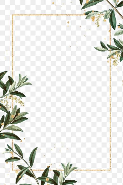 Olive Branch Border, Floral Border Design Frames, Card Border Design, Frame Design Png, Border Design Png, Foliage Border, Olive Wallpaper, Theme Bapteme, Hand Drawn Border