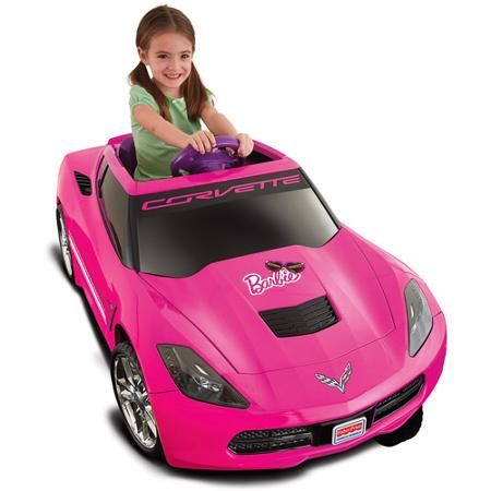 Fisher-Price Power Wheels Girls' Barbie Corvette 12-Volt Battery-Powered Ride-On Barbie Power Wheels, Barbie Corvette, Barbie Colors, Baby Stingray, Walmart Baby, Barbie Camper, Cars Toy, Barbie Car, Car For Kids