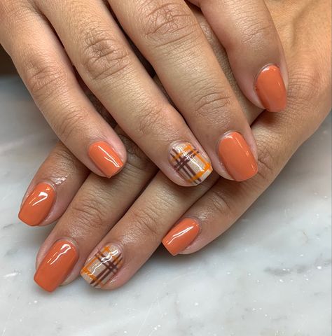 HotTips Beauty Gel Colors A121 & A018 #FallNails #PlaidNails Square Round Nails Short, Round Nails Short, Square Round Nails, Dark Skin Nail Polish, Fresh Nails, French Manicures, Gel Manicures, Gel Colors, Sassy Nails