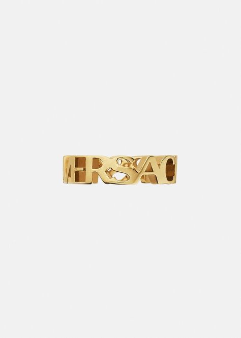 Ring Logo, Luxury Clothes Men, Versace Gold, Versace Jewelry, Versace Logo, Versace Fashion, Crystal Hair Pins, Crystal Tiaras, Jewelry Inspo