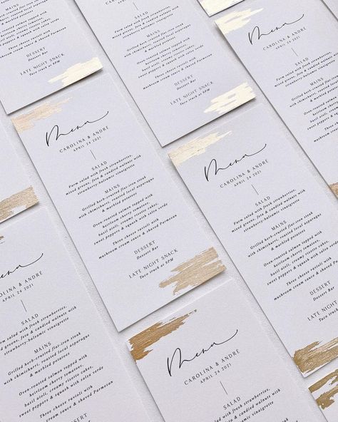 Gold Leaf Calligraphy, Leaf Calligraphy, Gold Wedding Invitations Elegant, Disco Boho, Elegant Wedding Programs, Unique Wedding Programs, Engagement Dinner, Minimal Wedding Invitation, Dream Wedding Decorations