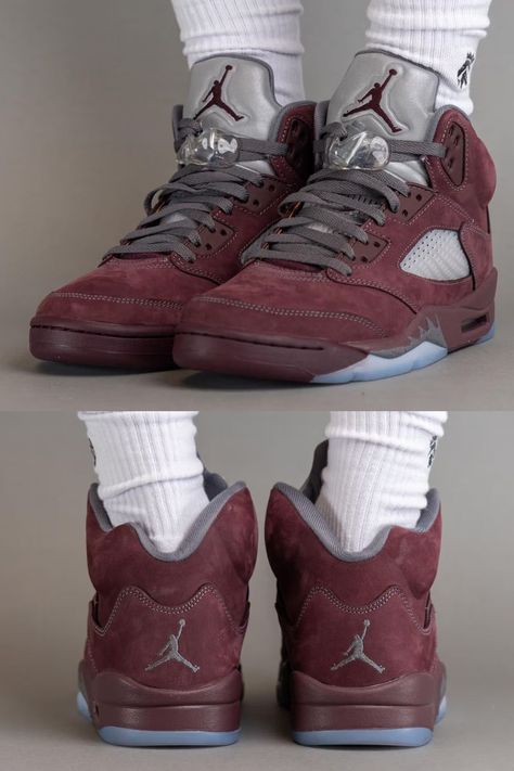 Jordan 5 What The, Jordan 5 Burgundy, Burgundy Jordans, Burgundy Outfit, Streetwear Inspo, Air Jordan Sneakers, Jordan 2, Air Jordan 5, Swag Shoes