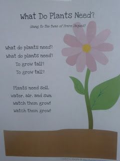 Since we planted a garden, my son has asked non-stop questions about it.  Good thing our garden theme came JUST in time!!!   Here is our sch... Plant Lessons, Spring Theme Preschool, Spring Lessons, Garden Unit, Preschool Garden, Plants Unit, Plant Study, School Songs, Crafts Preschool