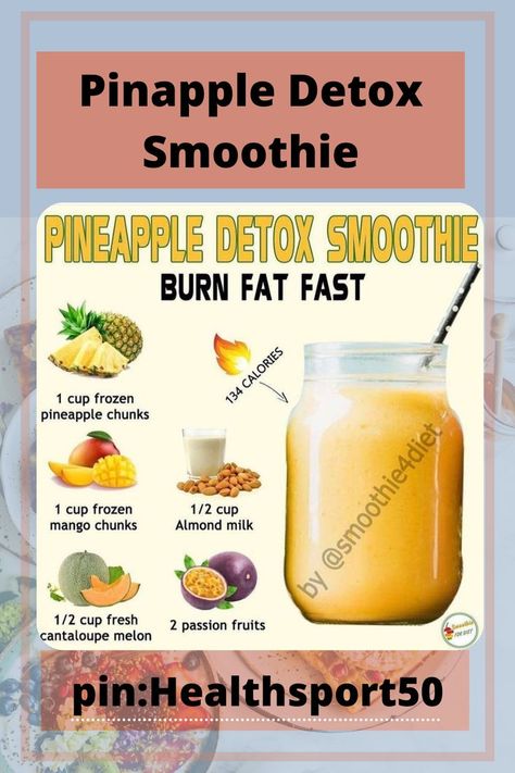 Pinapple Detox Smoothie-Health-Diet-Lose Weight Fast #Health#Diet#sport#Recipes#Healthy#Keto#workout #food#lifestyle #organic #fitnessmotivation#Ketodiet#smoothie#gym#fitness Mommy Makeover Surgery, Pineapple Detox, Keto Workout, Detox Smoothies, Mango Chunks, Fat Burning Smoothies, Mommy Makeover, Health Smoothies, Healthy Keto