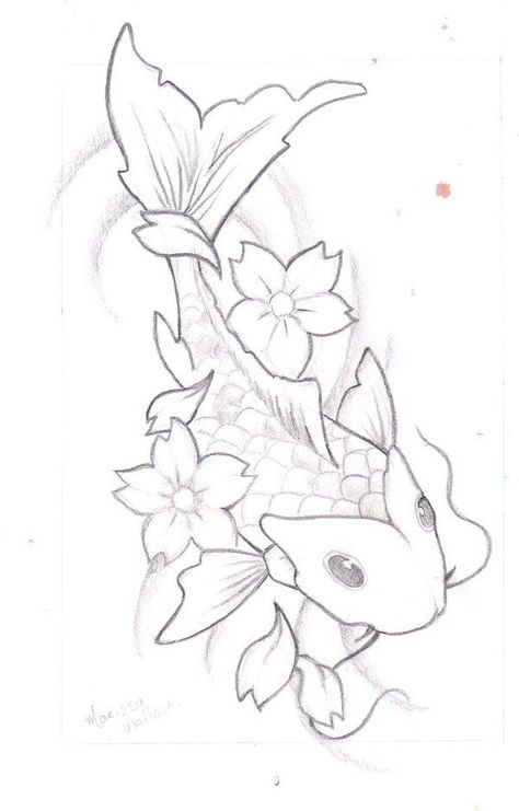 Pisces Drawing, Drawings Of Fish, Pisces Tattoo Designs, Drawing Fish, Fish Outline, Pisces Tattoo, Fish Sketch, Little Drawings, Coy Fish