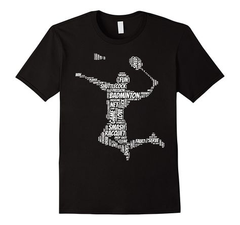 Badminton Shirt: Words Terms Vocabulary Player Gift T-Shirt: Amazon.co.uk: Clothing Badminton T Shirts, Badminton Shirt, Badminton Player, Typography T Shirt, Uk Clothing, Typography Tshirt, Jersey Design, Badminton, Large Black