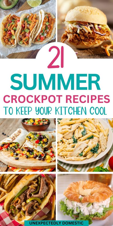 Summer Crockpot Dinners, Resep Makanan Beku, Summer Crockpot, Summer Slow Cooker Recipes, Summer Dinner Recipes, Summer Crockpot Recipes, Chicken Crockpot Recipes Easy, Easy Crockpot Dinners, Easy Summer Dinners