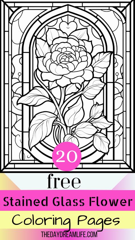 20 Free Stained Glass Coloring Pages Stained Glass Coloring Pages, Stained Glass Tattoo, Colouring Sheets For Adults, Free Adult Coloring Printables, Stained Glass Flower, Adult Coloring Books Printables, Adult Colouring Printables, Detailed Coloring Pages, Free Adult Coloring Pages