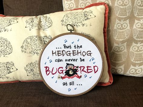 The Hedgehog Song – Cunning Cross Stitch Harry Potter Letters, Poor Unfortunate Souls, Fox Sake, Free Chart, Gift Exchange, The Hedgehog, Sewing Inspiration, Cross Stitch Patterns, Burlap Bag