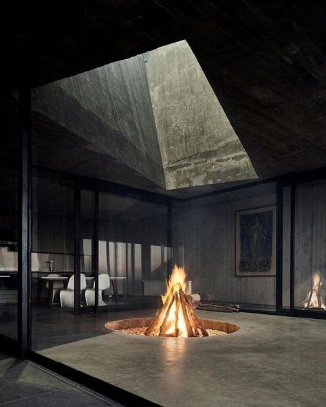 Brutalist Interior, Brutalism Architecture, Japanese Architect, Open Fireplace, Concrete House, Brutalist Architecture, Brutalism, Architecture Firm, Dream Home Design