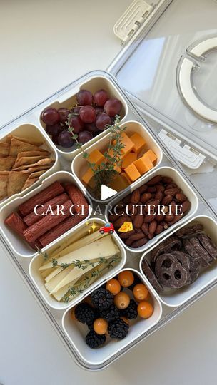 2.6M views · 117K reactions | DETAILS HERE ⬇️✨

Comment SNACK to get a dm with the link for this snack box or you can find it on my Amazon Storefront 🛒 

THE best snack box out there!! Convenient to fill with cheese, fruit, veggies, candy, chips.. all your favorite snacks.. the options are endless! 

Bring in the car for a little car snack, road trip, movie night, picnic.. this will really come in handy for all your spring and summer snack essentials 🧀🧀

Here’s what I included: 

🧀 truffle cheese 
🧀 cheddar cheese (I used @tillamook)
🧀 grapes 
🧀 pepperoni sticks (I used @hormelfoods)
🧀 blackberries 
🧀 almonds 
🧀 chocolate covered pretzels (I used @flipz) 
🧀 cracker (I used @simplemills)

SAVE to recreate this fun on the go snack! ✅🧀

•
•
•
•
•

#eeeeeats #foodandwine#entertaini Snackle Box Ideas For Boat, Best Snackle Box Snacks, Snack Box For Plane, Tackle Box Snacks Airplane, Snackle Box Ideas, Snack Box For Traveling, Grape Snacks, Truffle Cheese, Cooking Decorating