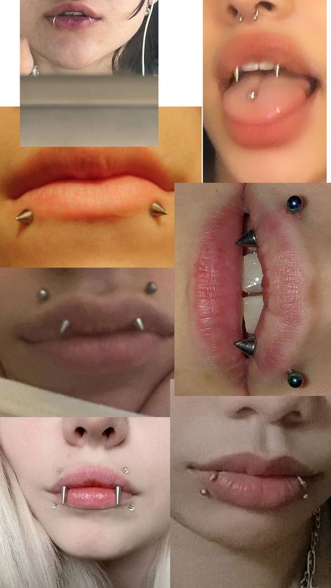 Lip piercings angel fangs snake bites Angel Fangs, Angel Bites Piercing, Snake Bite Piercing, Lip Piercings, Face Piercings, Cool Piercings, Cute Little Tattoos, Cute Piercings, Facial Piercings