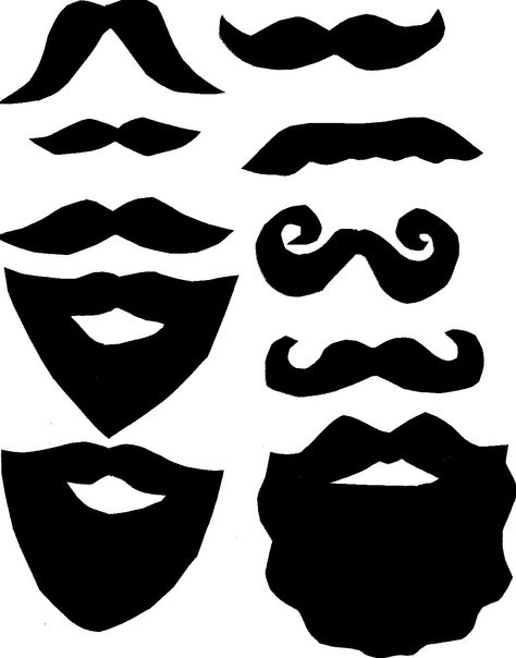 mustaches for abbys class Photo Booth Props Template, Diy Photo Booth, Mustache Template, Beard Party, Beard Template, Diy Photo Booth Props, Baby Shower Photo Booth, Card Making Templates, Photos Booth