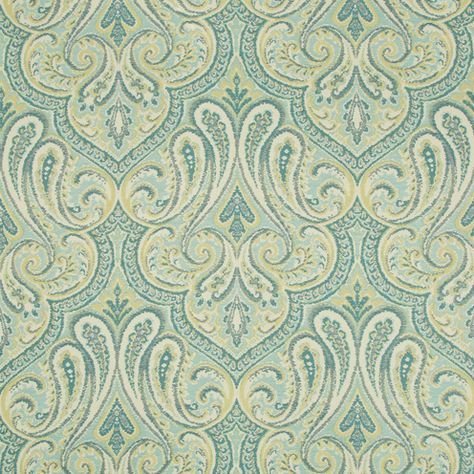 Kravet Design - 34706-35 | Kravet Paisley Upholstery, Kravet Fabrics, Paisley Fabric, White Damask, Fabric Houses, Light Turquoise, Drapery Fabric, Green Fabric, Fabric Samples