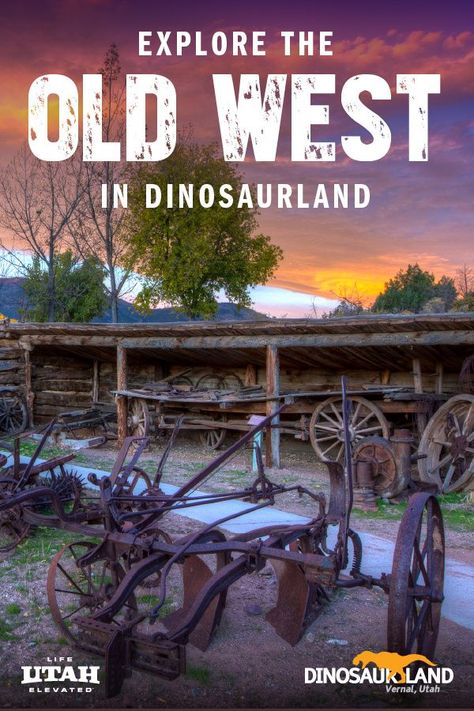 During your next Utah vacation to Dinosaurland, be sure to check out historic sites and homesteads around Vernal, UT! They offer unique glimpses into life before and around the turn of the century. You'll be able to see what the world was like for the pioneers of the west who tamed the land or the outlaws who wandered through it. This is a great family-friendly activity! Homestead Act, Vernal Utah, Adventurous Activities, Dinosaur Land, Old West Town, The Outlaws, Utah Vacation, Sundance Kid, West Town