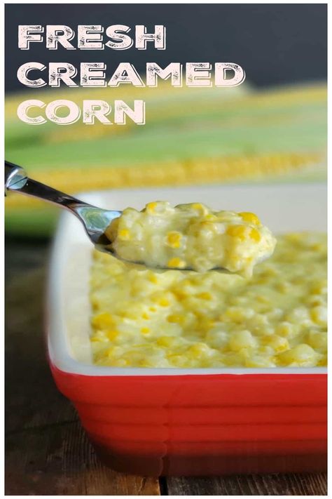 Take full advantage of sweet summer corn and make of batch of this delicious Fresh Creamed Corn. This classic American side dish will be a hit at your next barbecue. via @cmpollak1 Fresh Creamed Corn, Homemade Creamed Corn, Best Corn Recipe, Homemade Cream Corn, Sweet Corn Recipes, Secondhand Lions, Creamed Corn Recipes, Cream Corn, Corn Recipe