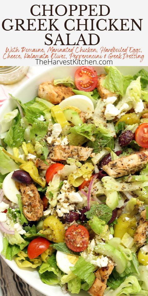 Greek Chop Salad, Grilled Chicken Greek Salad, Greek Chopped Salad Recipes, Greek Chopped Salad, Greek Chicken Salad Recipe, Greek Salad With Chicken, Salad Greek, Greek Salad Recipe, Mediterranean Recipes Healthy