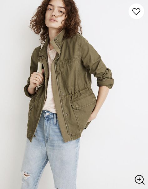 undefined Camp Fashion, Military Inspired Jacket, Madewell Jacket, Green Utility Jacket, Madewell Denim, Utility Jacket, Green Jacket, Green Cotton, Military Fashion