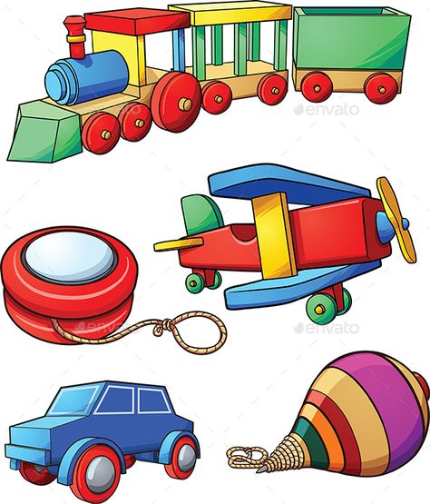 Retro cartoon toys. Vector clip art illustration with simple gradients. Each on a separate layer. EPS10 file included. Baby Face Drawing, Train Cartoon, Thor 2, Kids Toy Organization, School Images, Retro Cartoon, Cartoon Toys, Animation Tutorial, Poster Drawing