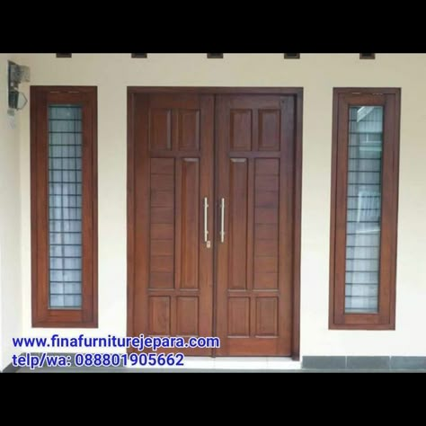 Pintu Ganda, House Main Door, House Main Door Design, House Main Gates Design, Main Entrance Door Design, Front Door Design Wood, Minimalist Living Room Design, Wooden Main Door, Wooden Front Door Design