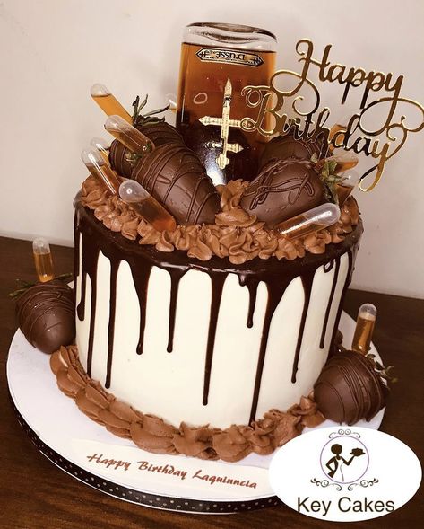 Liquor Birthday Cake, Liquor Cake Design, Liquor Cakes, Regular Cake, Liquor Cake, 22nd Birthday Cakes, Alcohol Cake, Butterfly Birthday Cakes, 30 Birthday Cake