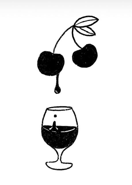 Wine Drawing Aesthetic, Hozier Illustration, Cherry Wine Tattoo Hozier, Strawberry Wine Tattoo, Cherry Wine Tattoo, Cherry Wine Hozier, Hozier Tattoo, Wine Glass Tattoo, Wine Tattoo