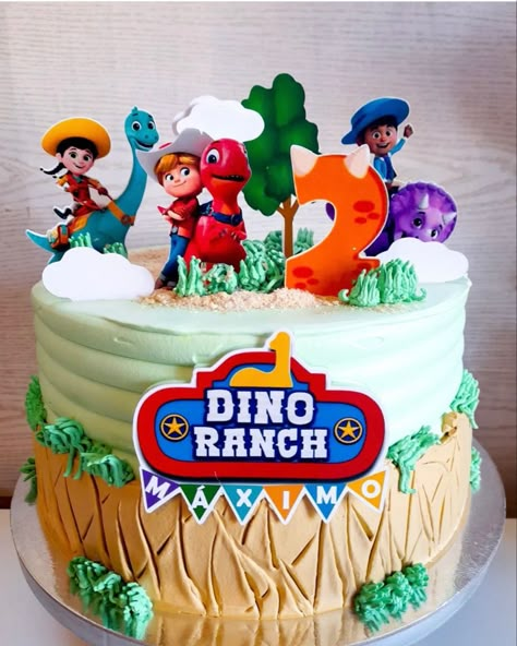 Dino Ranchers Birthday Cake, Dinoranch Cake, Dino Ranch 2nd Birthday Party, Dino Ranch Birthday Party Cake, Dino Ranch Party Ideas, Dino Ranchers Birthday Party, Dino Ranch Birthday Cake, Dino Ranch Cake, Dino Ranch Birthday Party