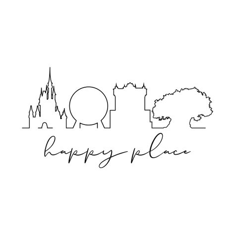 Hollywood Studios Tattoo, Disney Cricut Designs, Disney Parks Tattoo Ideas, Disney Castle Outline Tattoo, Disney World Tattoo Ideas, Disney Tattoo Simple, Disney Park Tattoo, Disney World Drawings, Disney Outline Drawing