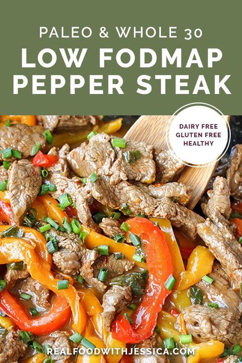 This Paleo Whole30 Easy Pepper Steak is quick and flavorful! Tender beef and thinly sliced peppers covered in a savory sauce. Gluten free, dairy free, and low FODMAP. #paleo #whole30 #glutenfree #dairyfree #lowfodmap | realfoodwithjessica.com via @realfoodwithjessica Whole30 Easy, Paleo Roast, Easy Whole30 Recipes, Easy Whole 30 Recipes, Best Paleo Recipes, Paleo Dinners, Paleo Recipes Easy, Skillet Dinners, Pepper Steak