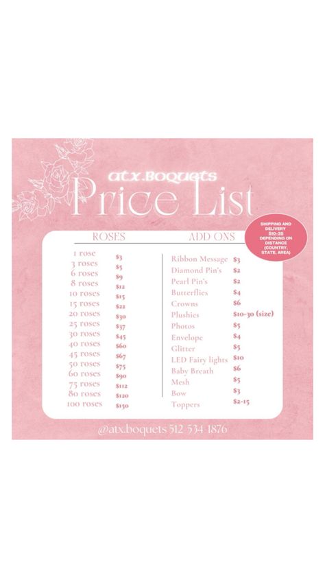 Florist Business Plan, 100 Roses, Ribbon Flowers Bouquet, Rose Delivery, Pearl Pin, Led Fairy Lights, Ribbon Flowers, Price List, Business Planning