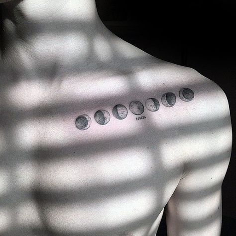 Moon Phases Tattoo Chest, Collar Bone Tattoos, Hai Tattoo, Collar Bone Tattoo For Men, Clavicle Tattoo, Moon Phases Tattoo, Small Chest Tattoos, Tattoo Chest, Tattoos Infinity