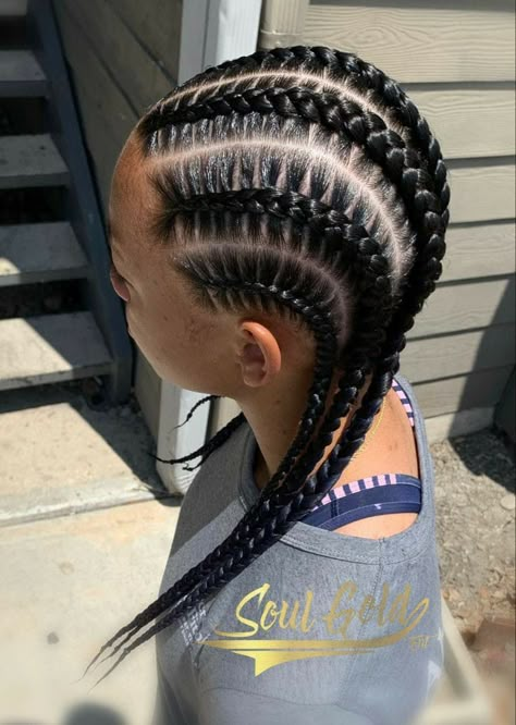 Braided Hairstyles 6 Braids, Braided Hairstyles Full Head, Hair Braids Medium Hair, 6 Cornrow Hairstyles, Braid All The Way Around Head, Cornrows Back Of Head, 6braids Hairstyle, Three Cornrows Braids, 6 Braid Hairstyles