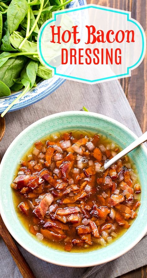 Bacon Vinaigrette, Hot Bacon Dressing, Bacon Dressing, Salad Dressing Recipes Homemade, Homemade Salads, Dressing Recipes, Homemade Salad Dressing, Bacon Recipes, Salad Dressing Recipes