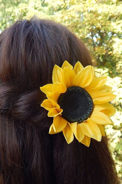 Sunflower Hair Accessories, Sunflower Hair Piece, Sunflower Hair Clip, Flower Girl Hair Clip, Sunflower Accessories, Bridal Hair Pieces Flower, Flower Girl Headpiece, Sunflower Hair, Floral Headpiece Wedding