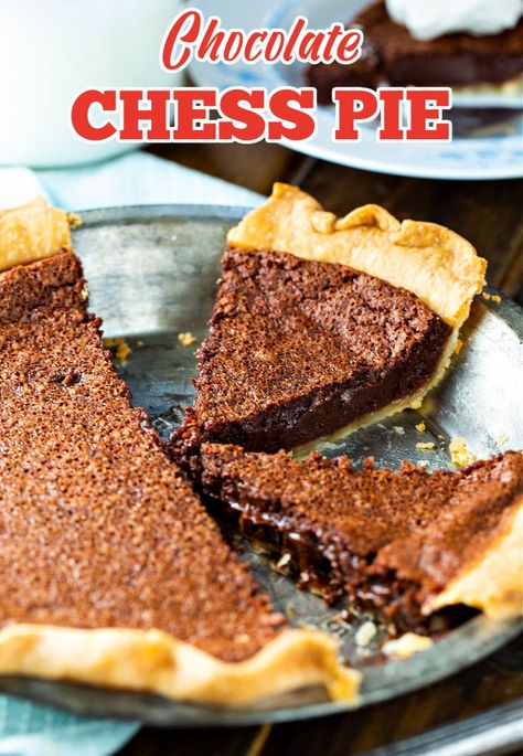 Chocolate Chess Pie Chocolate Chess Pie Recipe Old Fashioned, Chocolate Chess Pie Recipe Easy, Hershey Pie, Chocolate Chess Pie Recipe, Chess Bars, Cake Chart, Best Pecan Pie Recipe, Chess Pie Recipe, Chocolate Chess Pie