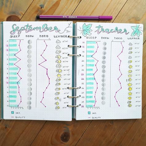 A how-to guide creating monthly spreads in your bullet journal! Cover pages, monthly calendars, and trackers to optimize the monthly layout in your bujo. Mood And Weather Tracker, Weather Tracker Ideas, Bullet Journal Monthly Tracker, Journal Monthly Layout, Bullet Journal Monthly Layout, Weather Bullet Journal, Weather Tracker Bullet Journal, Bujo Tracker, Weather Tracker