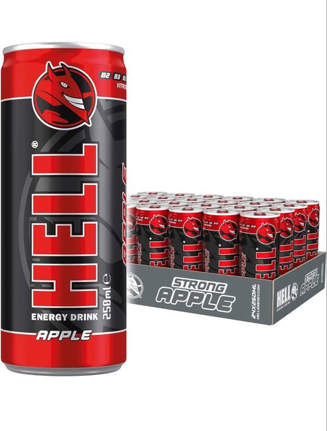 HELL ENERGY DRINK Apple (24 x 250ml) #hellenergydrink #magyar #hungarianrecipes #hungarian #hungariandrink #beverages Hell Drink, Hell Energy Drink, Hell Energy, Vitamin B2, Energy Drink, Boost Energy, Energy Drinks, Vitamins, Energy