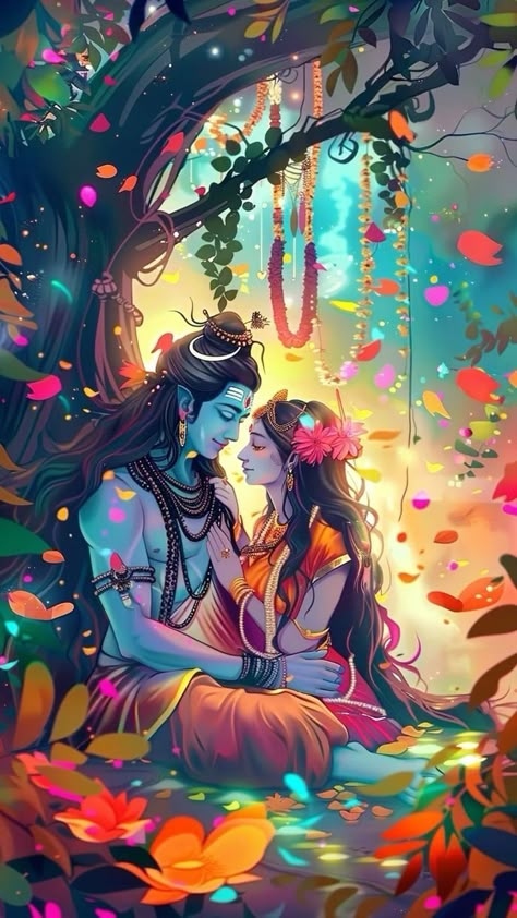 Shiv Parvati Anime Wallpaper, Shiv Parvati Romantic Images, Shiva And Shakti Art, Shiva And Krishna Together, Shivshakti Wallpaper, Lord Shiva Parvati Images, Shiv Parvati Love Quotes, Shiva Parvati Wallpaper, Shiv Parvati Wallpaper